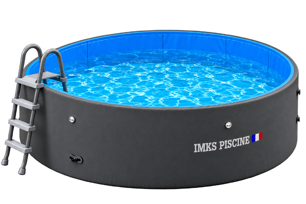 Piscine gonflable Drop-Stitch IMKS coloris Gris Anthracite, échelle incluse